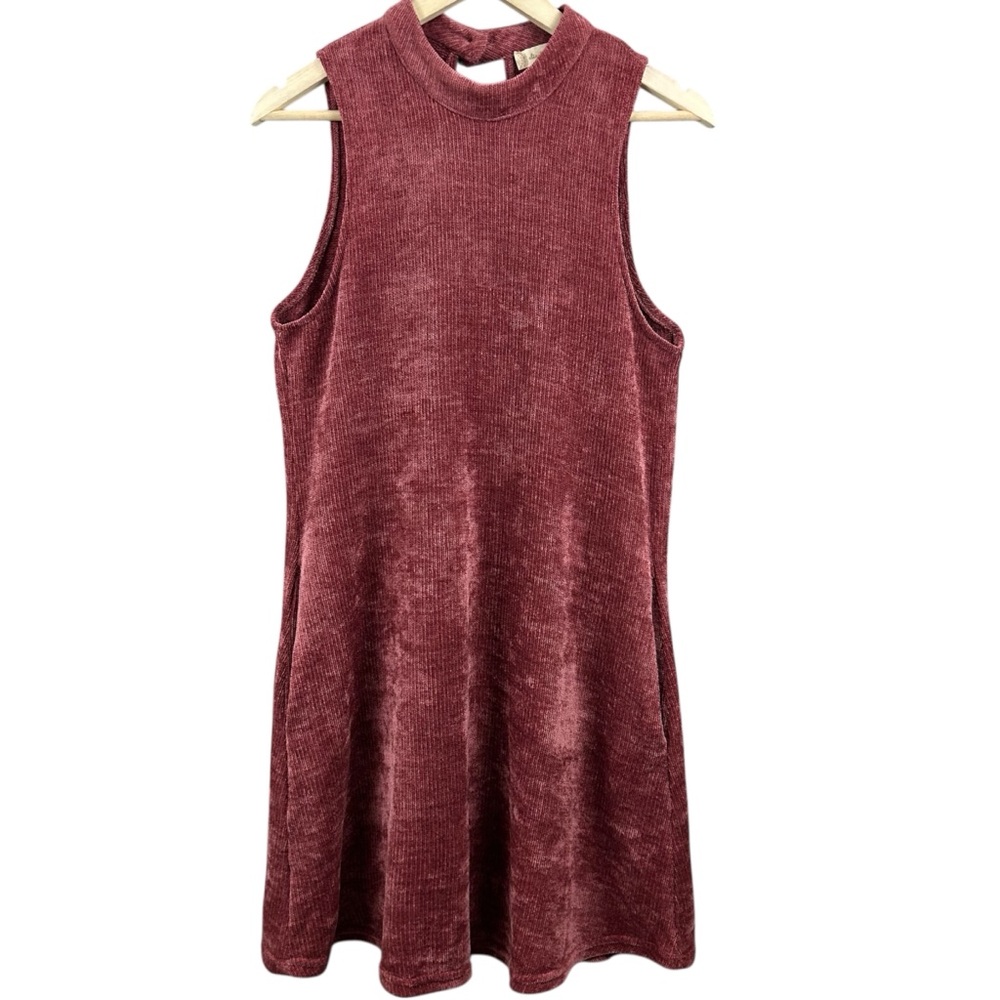 Altar’d State Marsala High Neck Corduroy Look Velour Dress or Tunic Size Medium